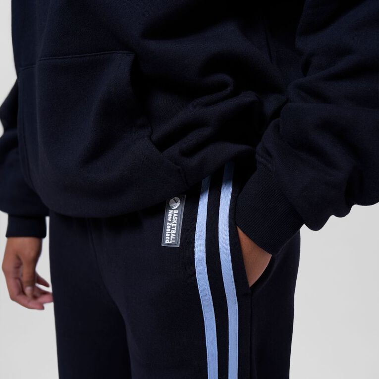 Basketball NZ Straight Leg Trackpants, Black, hi-res