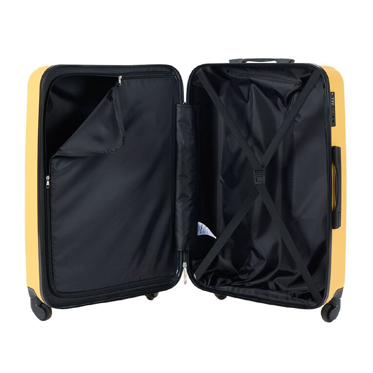 Living & Co Hard Textured Suitcases 2 Piece Set Misted Yellow, , hi-res