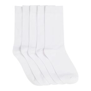 H&H Women's Plain Crew Socks 5 Pack