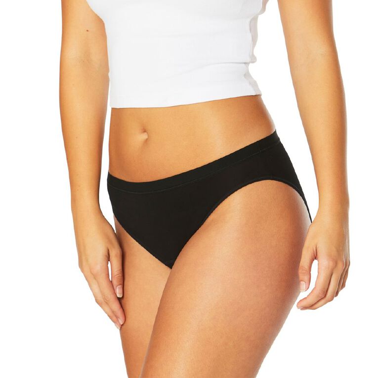 Love Luna Women's Period Bikini Briefs, Black, hi-res