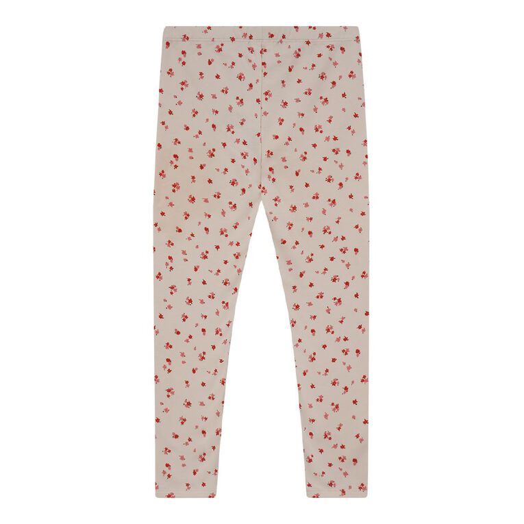 Young Original Fleece Lined Leggings, Cream DITSY, hi-res