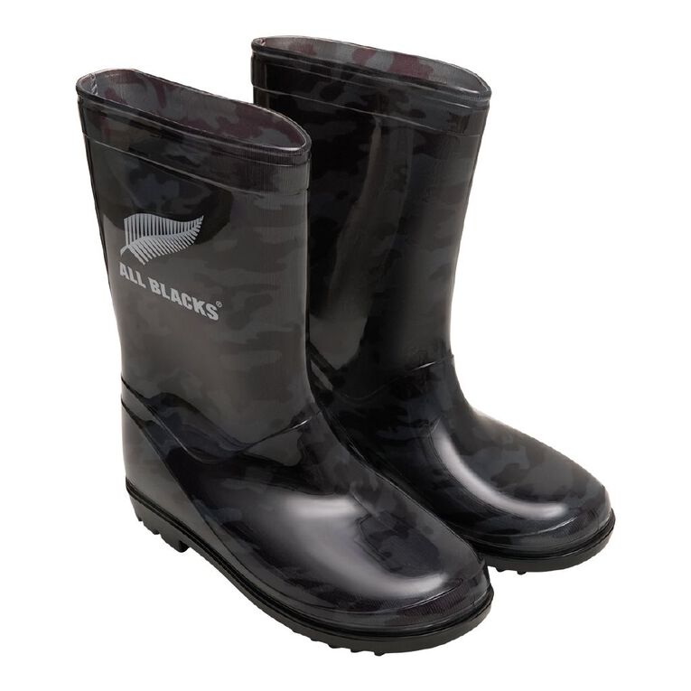 All Blacks Senior Kids' PVC Gumboots, Black, hi-res
