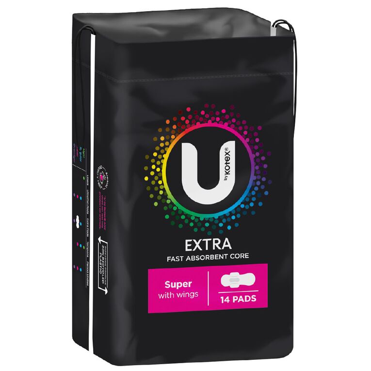 U By Kotex Super Wings Maxi Pads 14 Pack, , hi-res