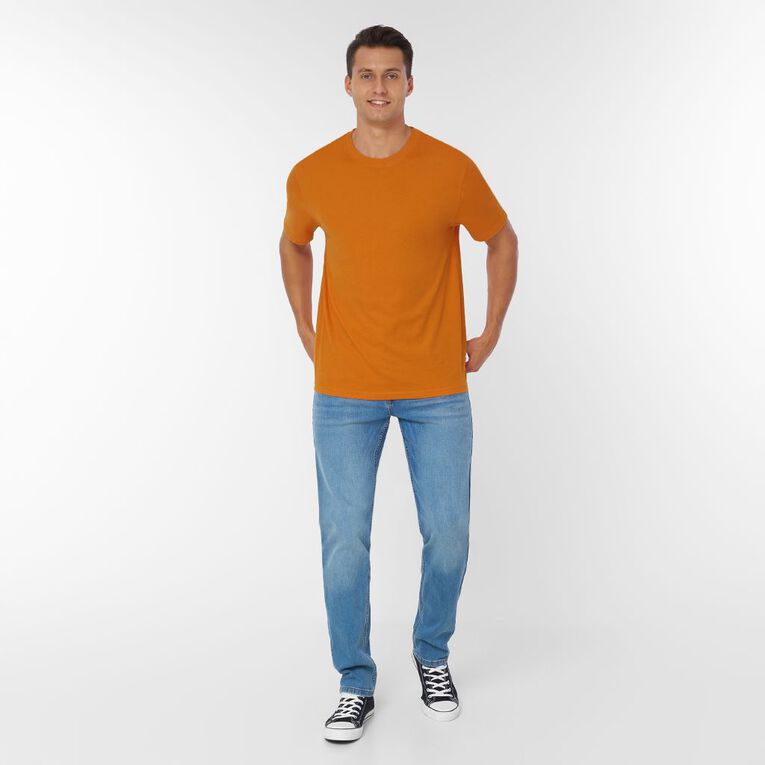 H&H Men's Regular Fit Plain Tee, Orange Dark, hi-res