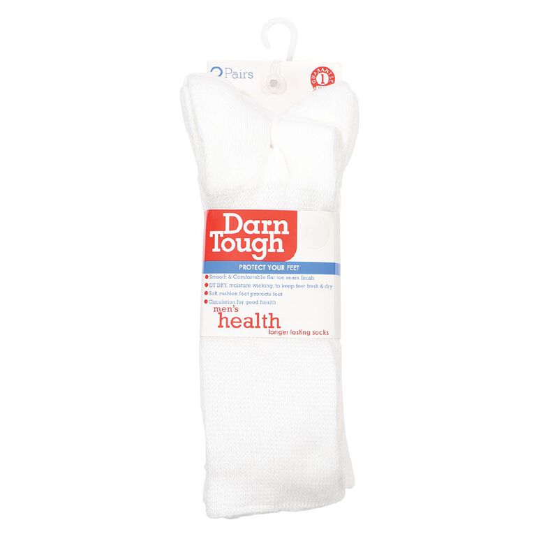 Darn Tough Men's Comfort Crew Health Socks 3 Pack, White, hi-res
