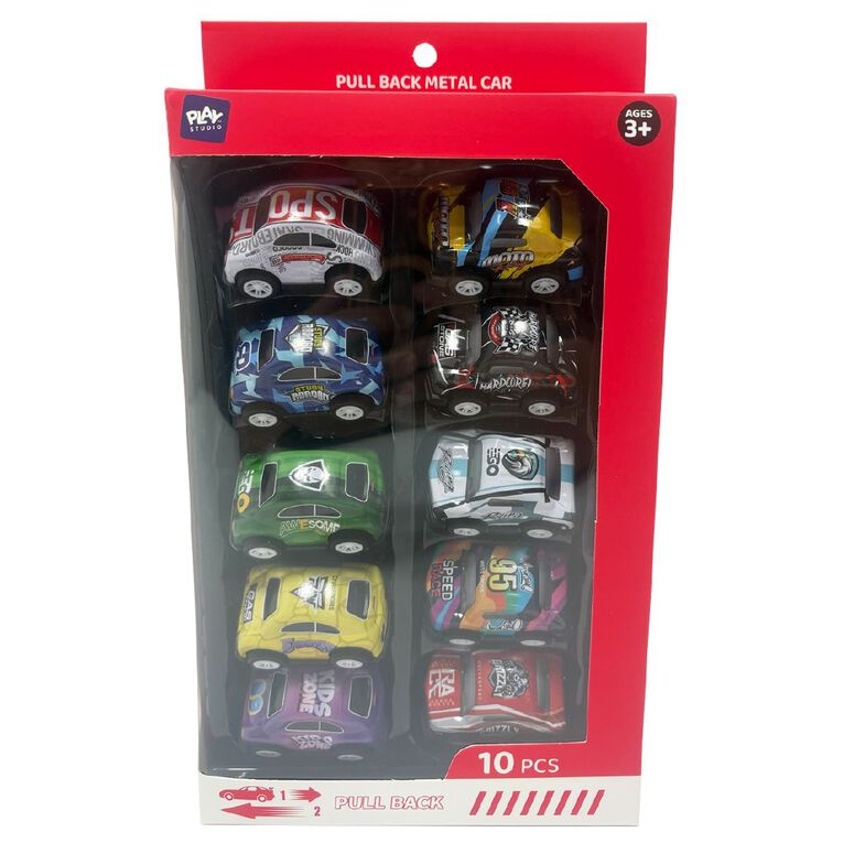 Play Studio Pull Back Car 10 Pieces, , hi-res