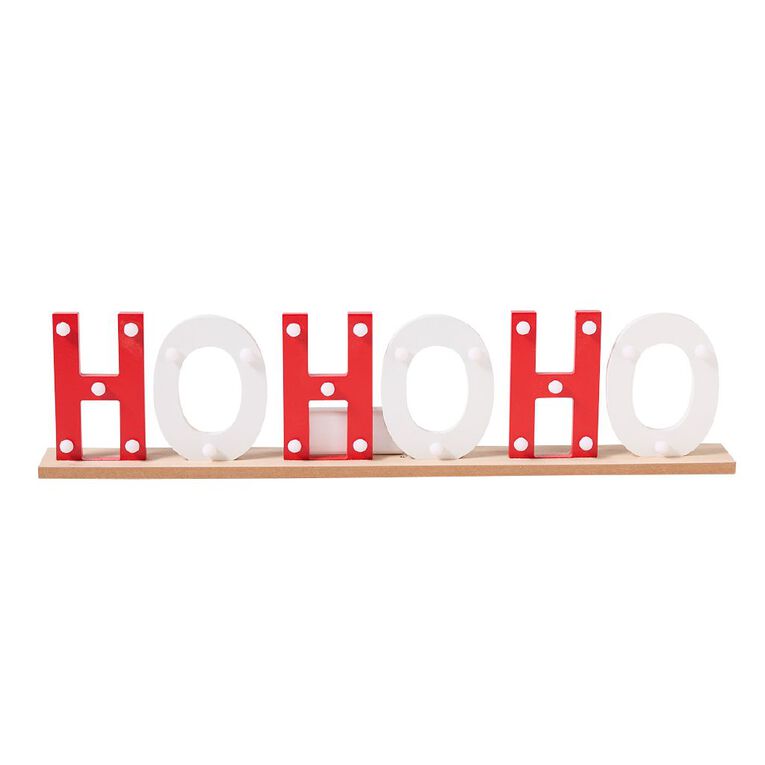 Wonderland Novelty LED Ho Ho Ho Sign Decoration, , hi-res