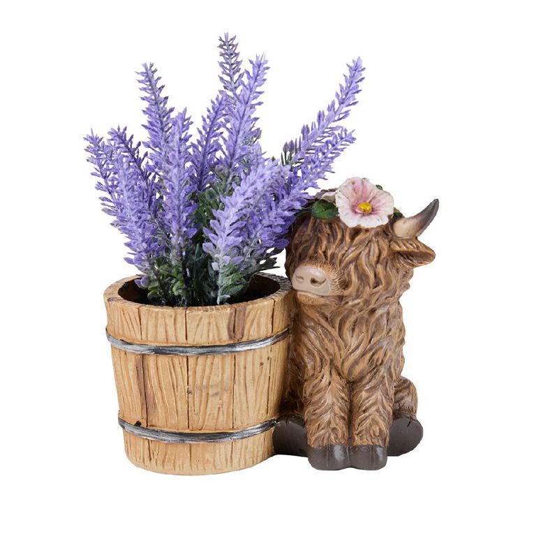 Living & Co Artificial Plant in Highland Cow Daisy Planter, , hi-res