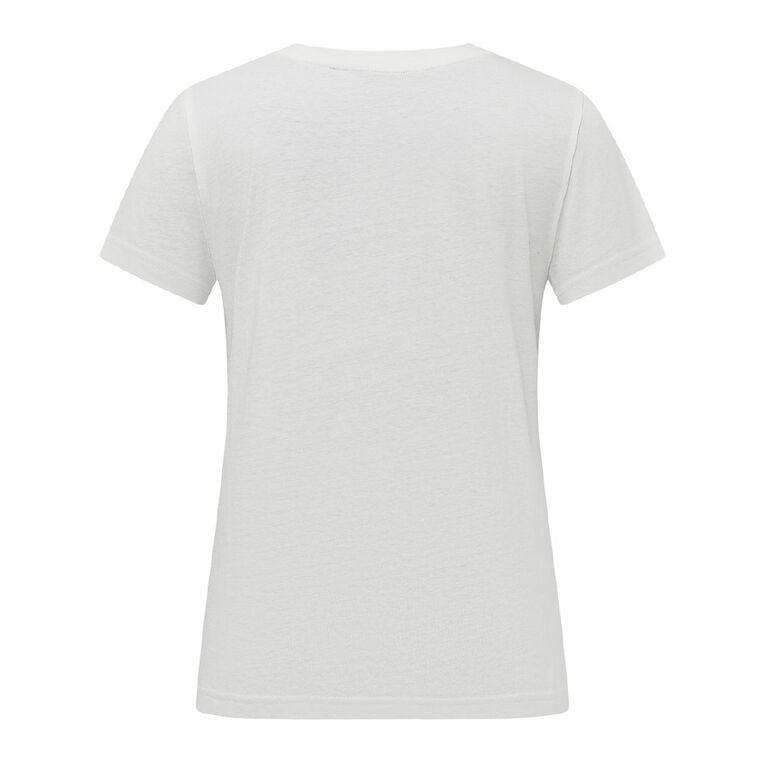 H&H Women's Short Sleeve Crew Neck Tee, Cream, hi-res