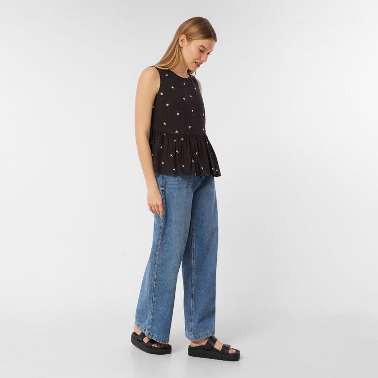 H&H Women's Side Tie Tank, Black, hi-res