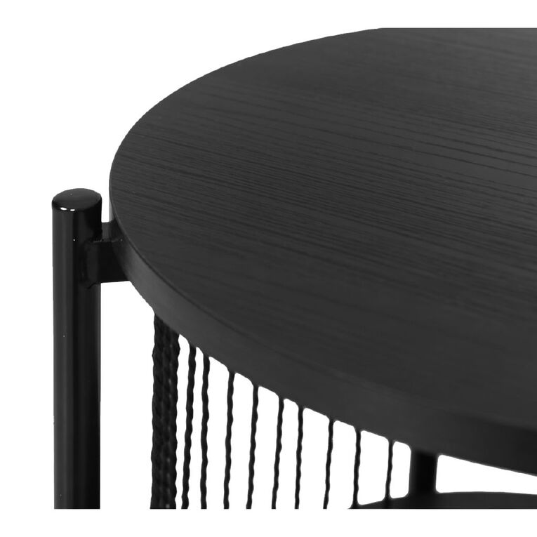 Living & Co Ezra Rope Side Table Black, , hi-res