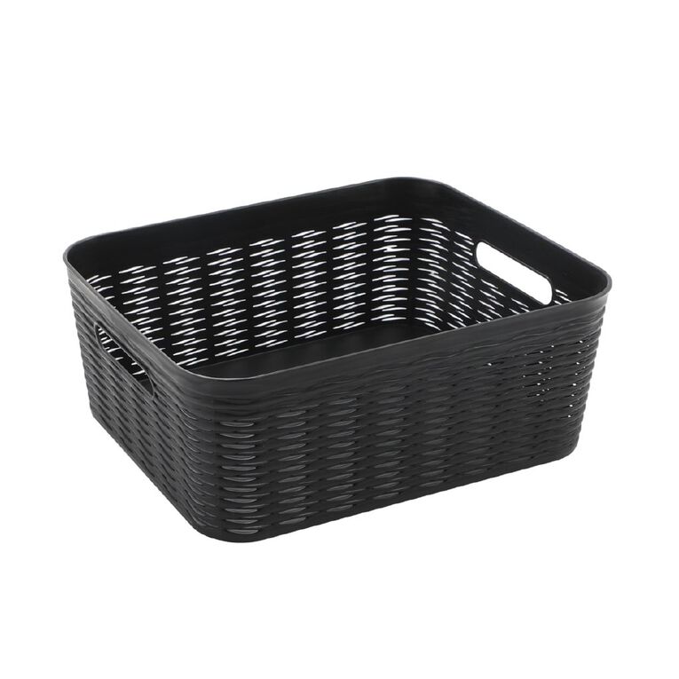 Living & Co Wave Storage Bin Black 11L, , hi-res