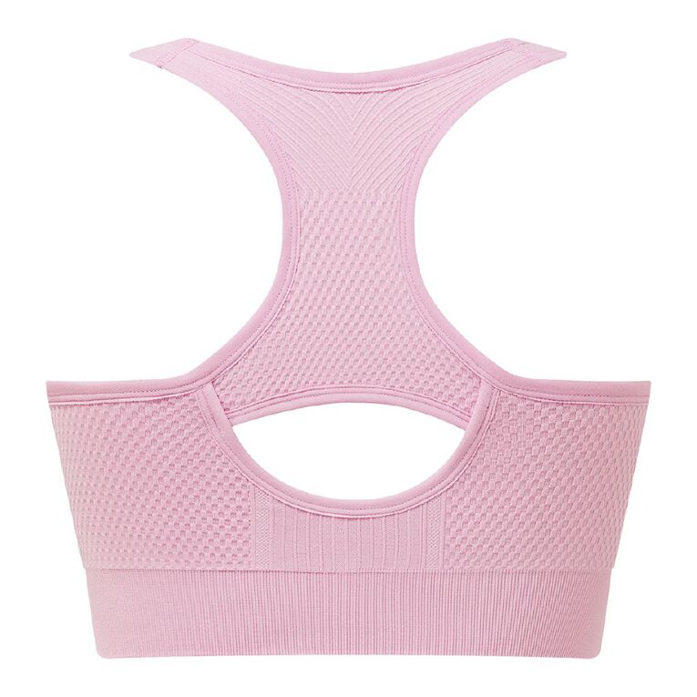 Active Intent Women's Zip Front Wirefree Sports Bra, Pink Mid S26 SACHET, hi-res