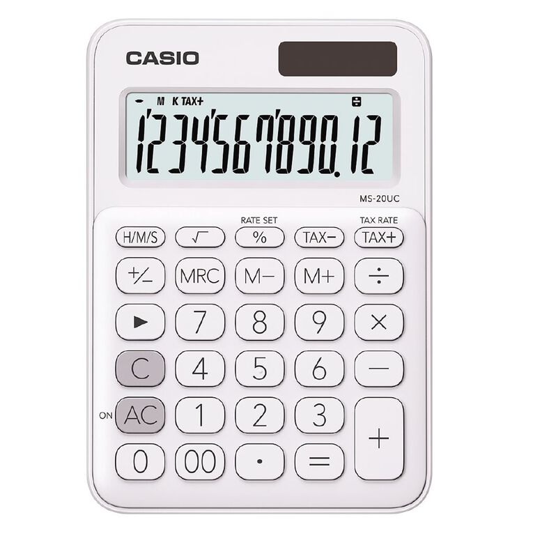 Casio MS20UCWE Desktop 12 Digit Calculator White, , hi-res