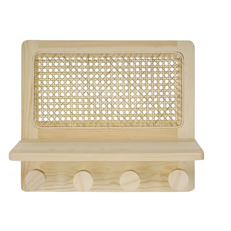Living & Co Rattan Shelf Coat Rack, , hi-res