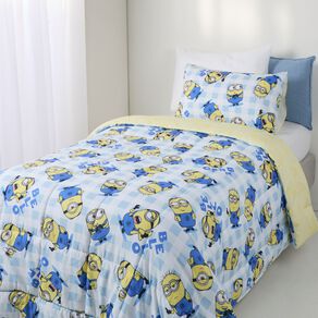 Minions Comforter Set 2-Piece Blue King Single