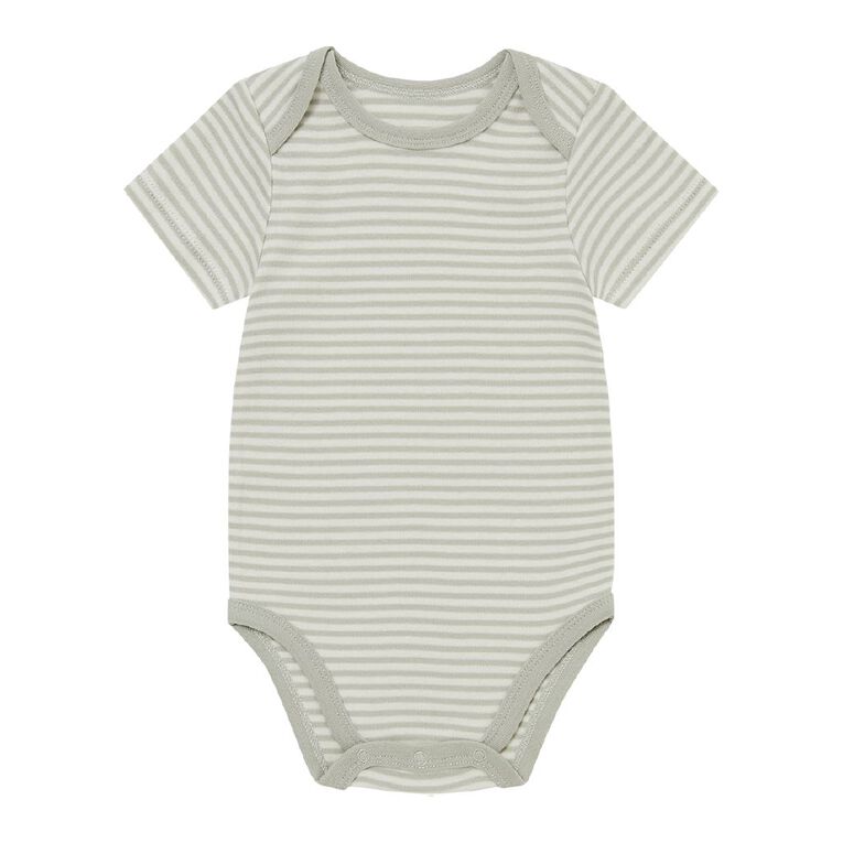 Young Original Baby Short Sleeve Printed Bodysuit 3 Pack, Green Light, hi-res