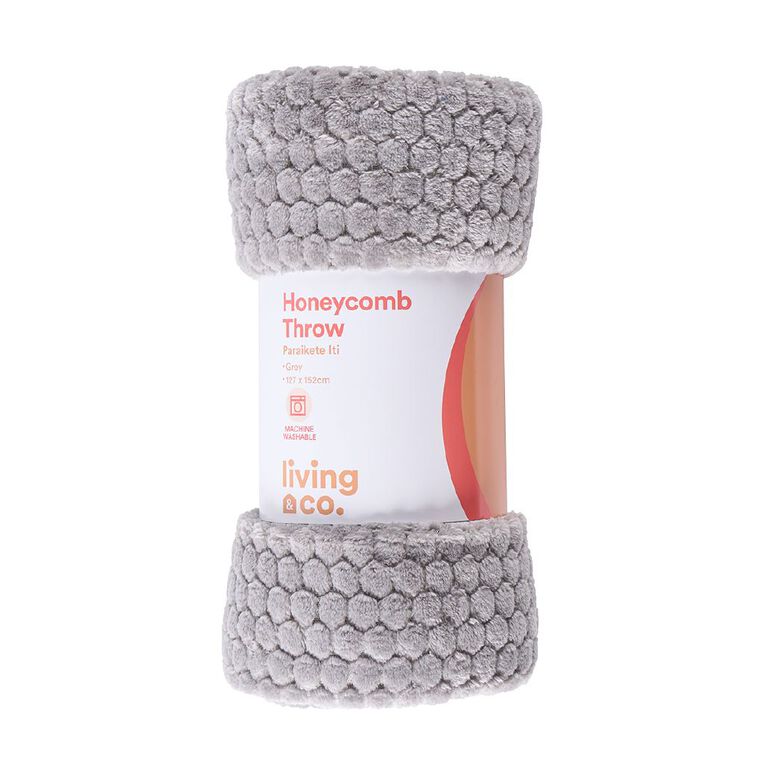 Living & Co Throw Honeycomb Pink Light 127cm x 152cm, , hi-res