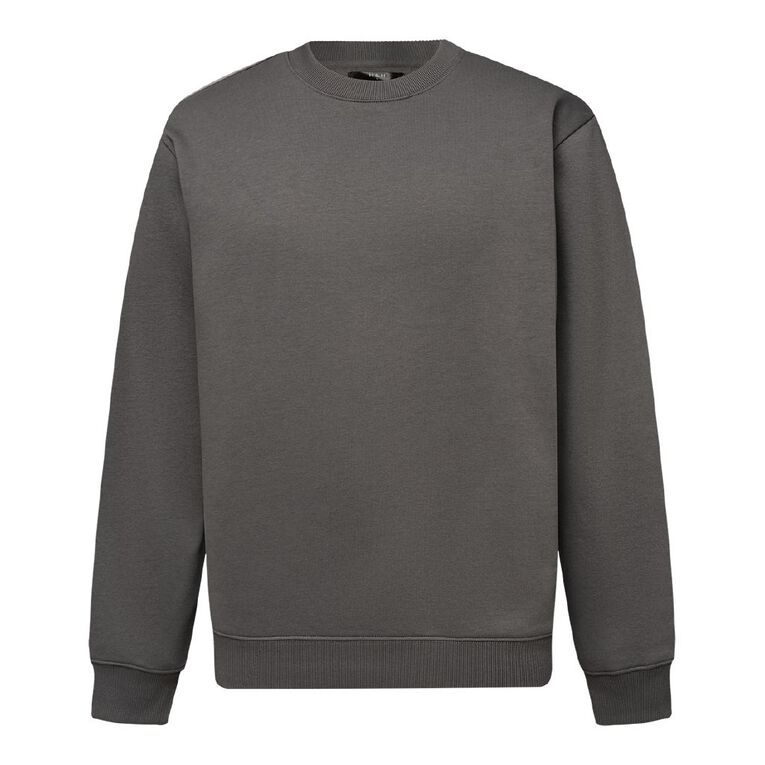 H&H Men's Plain Crew Sweatshirt, Grey Dark, hi-res