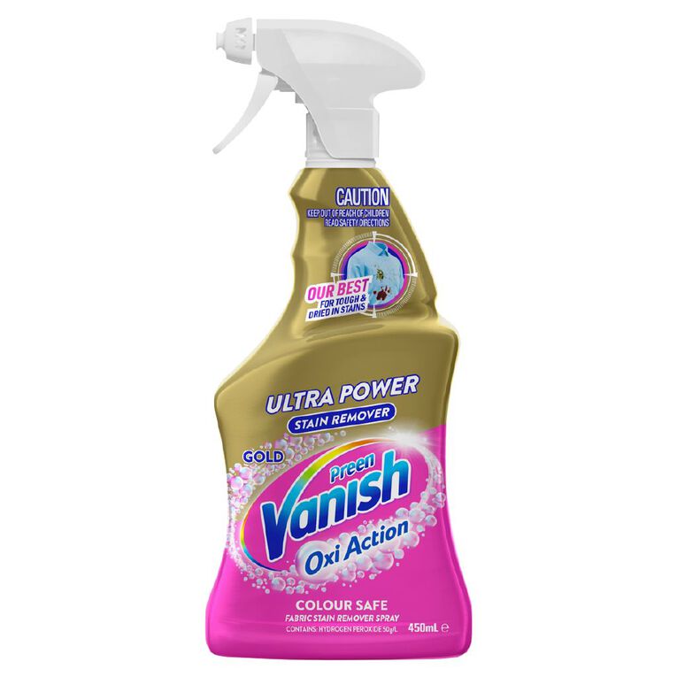 Vanish Preen Oxi Action Gold Stain Remover Ultra Power Spray 450ml, , hi-res
