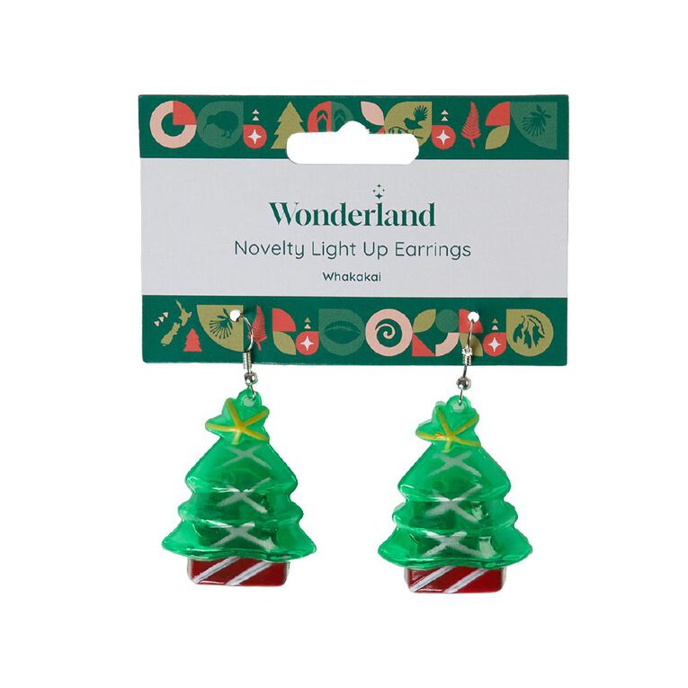 Wonderland Novelty Christmas Light Up Earrings Assorted, , hi-res