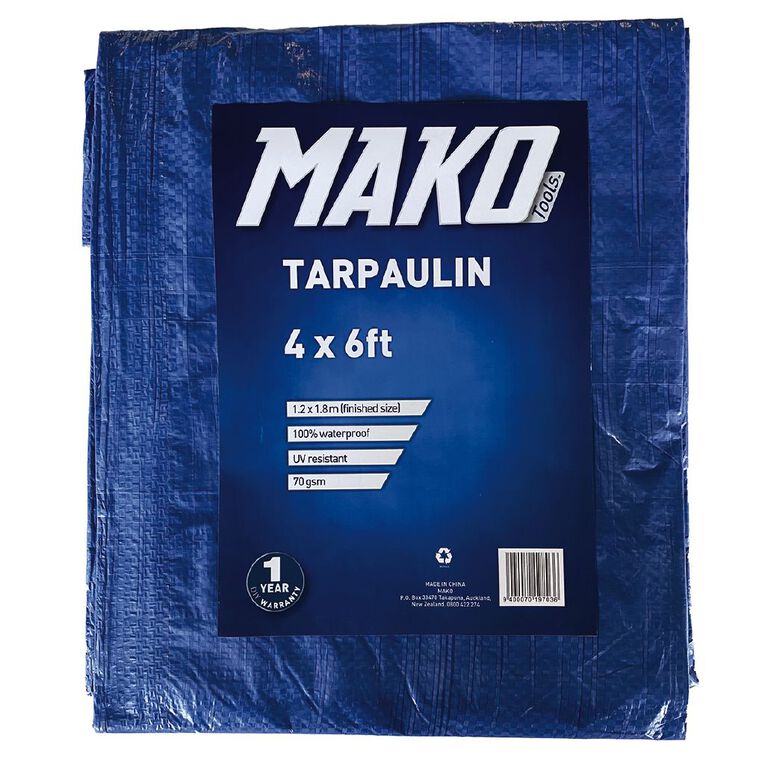 Mako Tarpaulin Blue 70gsm 4ft x 6ft, , hi-res