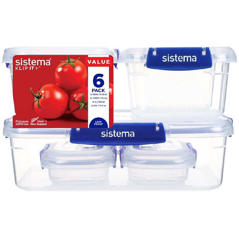 Sistema Klip It Plus Container Starter Assorted 6 Pack, , hi-res