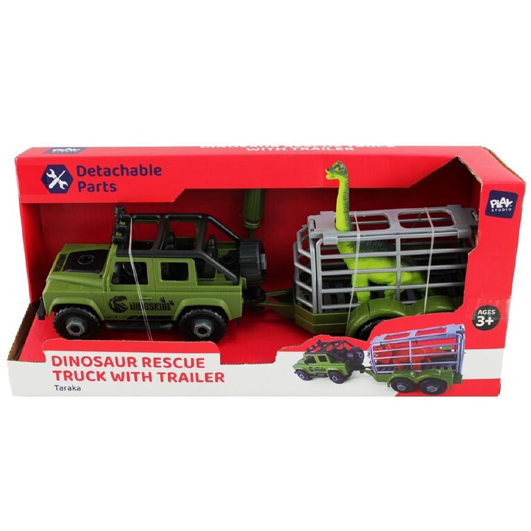 Play Studio Dinosaur Rescue Truck With Trailer Assorted, , hi-res