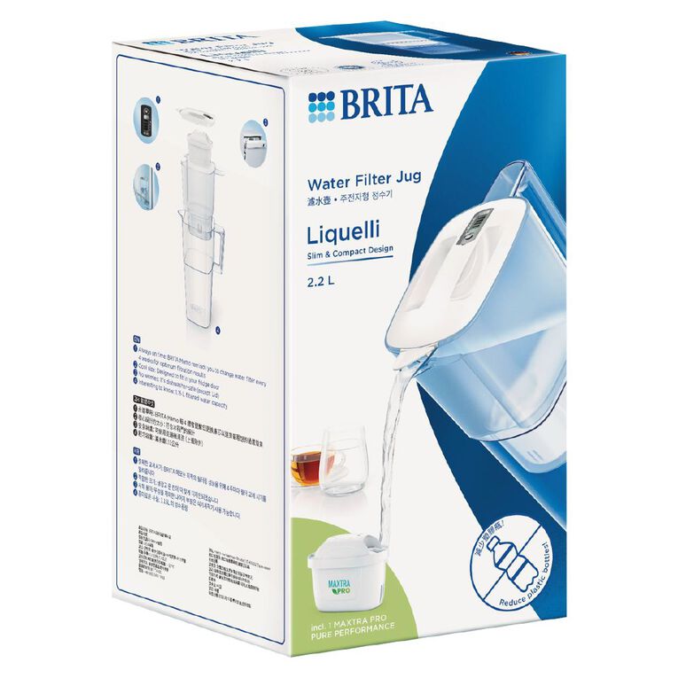 Brita Liquelli 2.2L White Water Filter Jug, , hi-res
