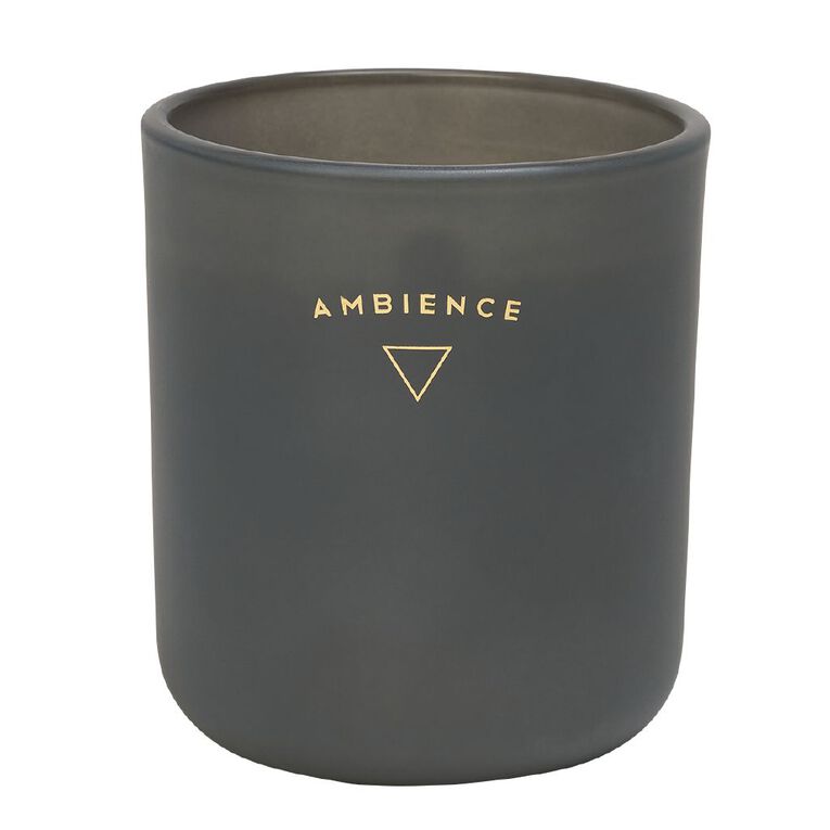 Living & Co Ambience Candle Jar Midnight Amber 13oz 13oz, Black, hi-res