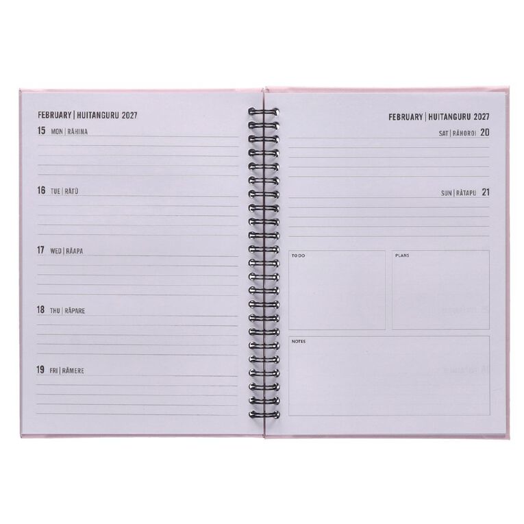 WS Mid Year Diary Week To View A5 26-27 Pink, , hi-res