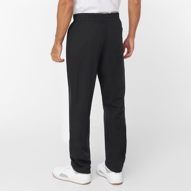H&H Men's Elastic Waist Linen Blend Pants, Black, hi-res