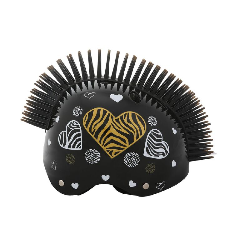 Street Jam Zebra Helmet Heart Mohawk Black Medium, , hi-res