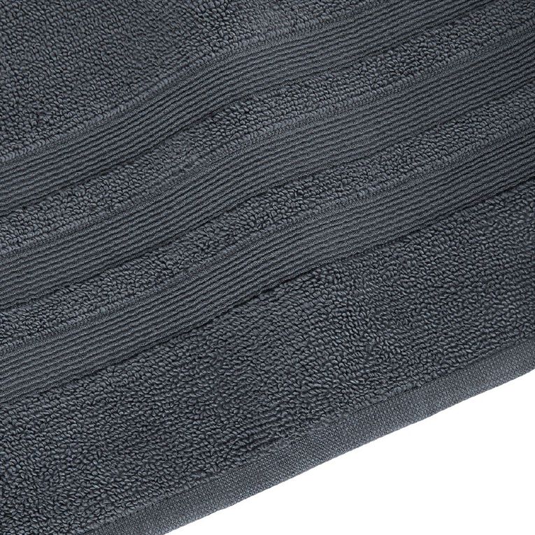 Living & Co Plush Plain Spa Towel Charcoal 90cm x 150cm, , hi-res