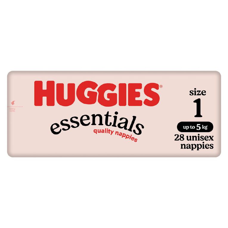 Huggies Essential Nappy Size 1 up to 5kg 28 Pack, , hi-res