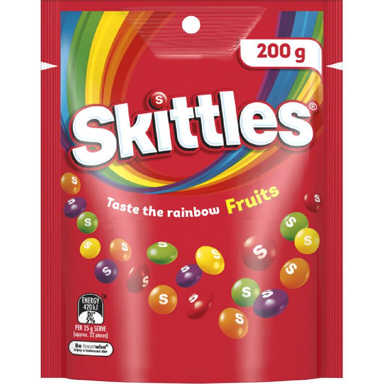 Skittles Fruits Lollies Large Bag 200g, , hi-res