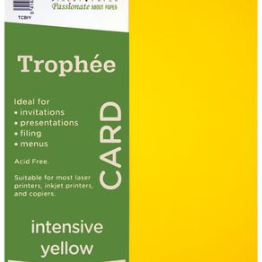 Trophee Card 160gsm Intensive Yellow A4 100 Pack