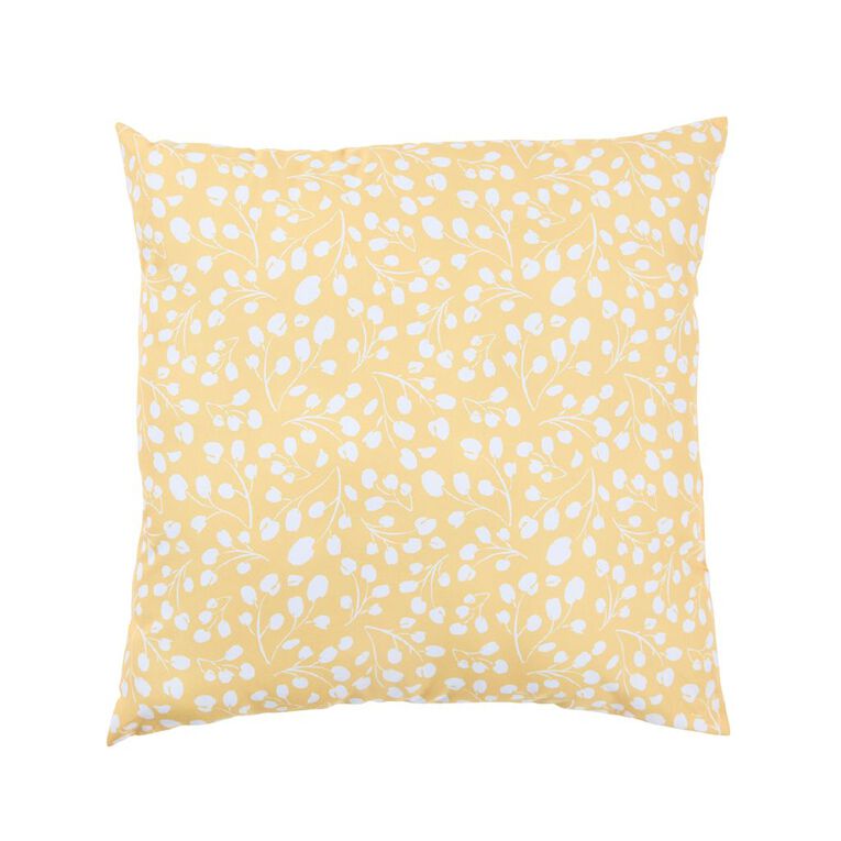 Living & Co Cushion Printed Eden Yellow Yellow 40cm x 40cm, , hi-res