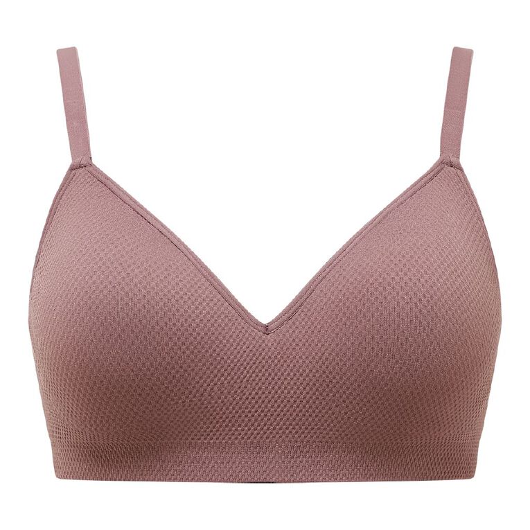 H&H Women's Waffle Moulded Bra, Purple Dark, hi-res