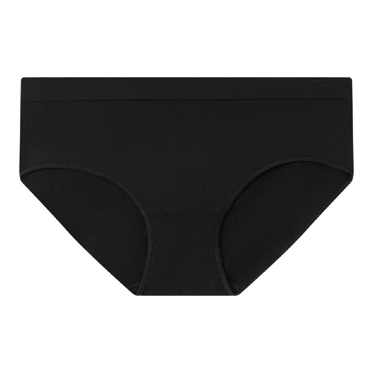 H&H Women's Seamless Boyleg Briefs, Black, hi-res