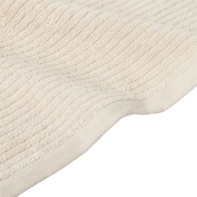 Living & Co Ribbed Hand Towel Natural 40cm x 65cm, , hi-res
