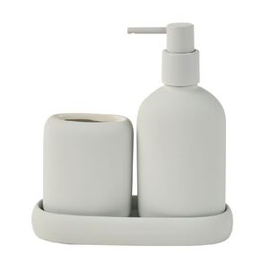 Living & Co Ceramic Bathroom Set 3 Piece Grey Light