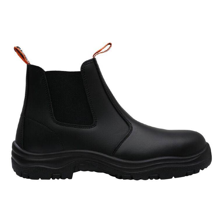 Rivet Men's Omgee Slip On Steel Toe Work Boots, Black, hi-res