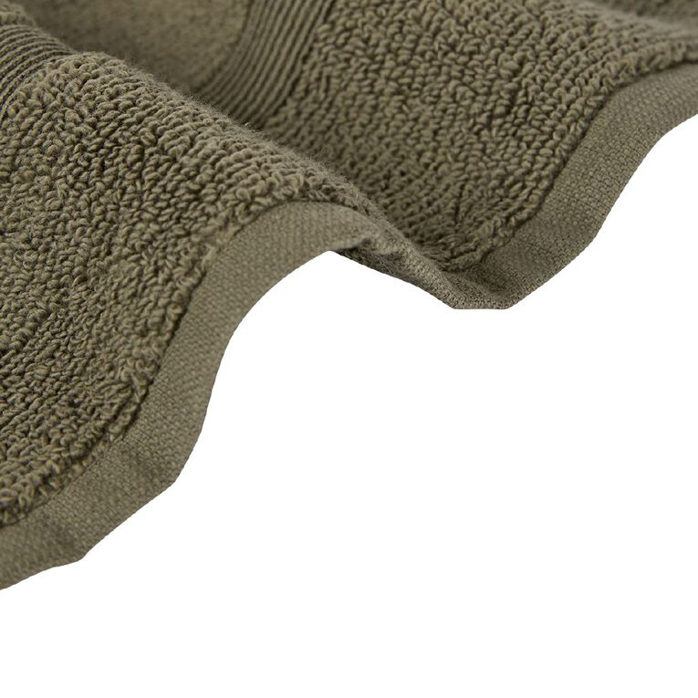 Living & Co Plush Plain Face Towel Green Dark, , hi-res