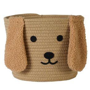 Living & Co Kids Cotton Rope Blend Basket Dog Brown Mid
