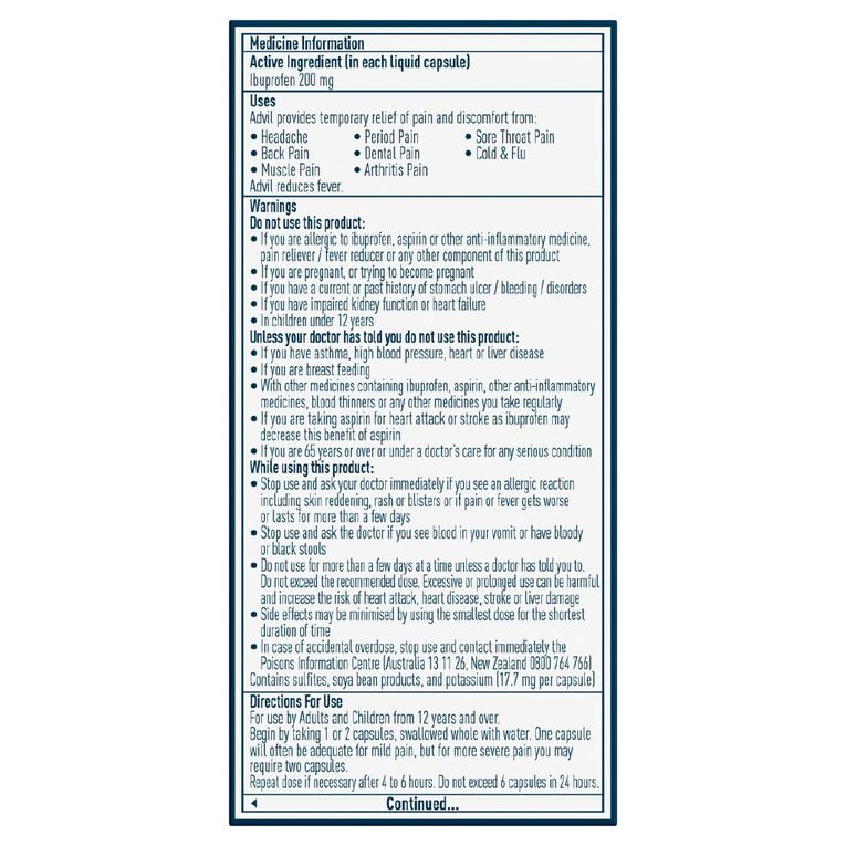 Advil Liquid Capsules 10 Pack, , hi-res