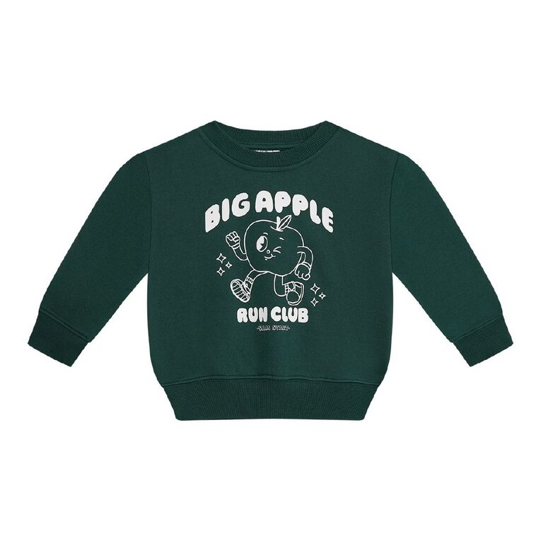 Young Original Preschool Printed Sweatshirt, Green Dark, hi-res