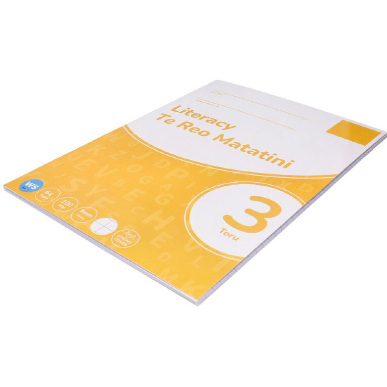 WS Literacy 3 Toru 9mm Ruled 32 Leaf Yellow, , hi-res