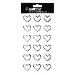 Uniti Bling Hearts Stickers 18 Piece Silver