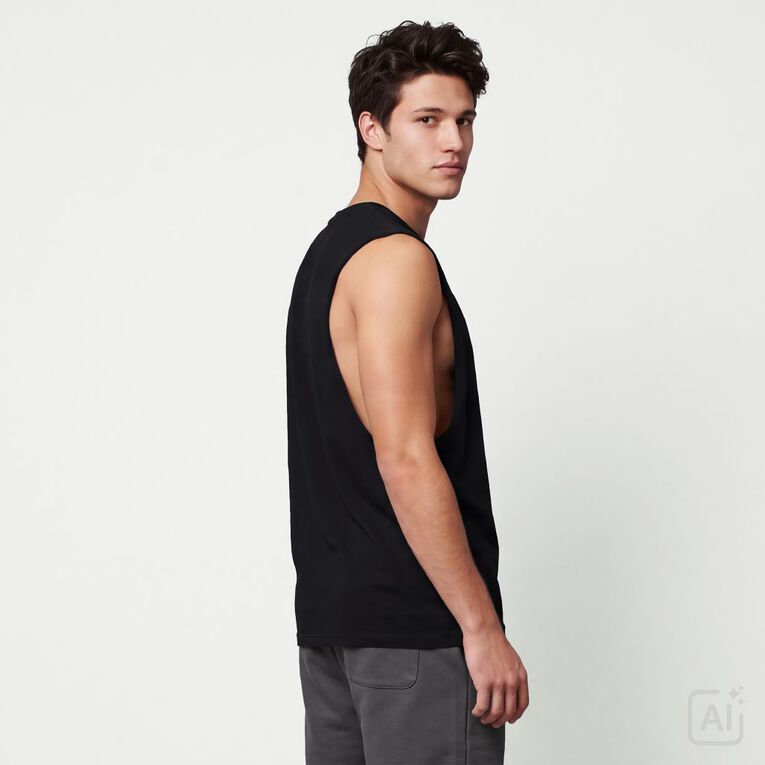Garage Men's Muscle Tank, Black, hi-res